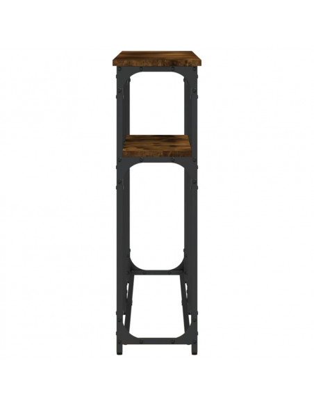 Tavolino Consolle Rovere Fumo 145x22,5x75 cm Legno Multistrato