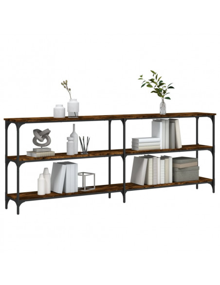 Tavolo Consolle Rovere Fumo 200x29x75 cm in Legno Multistrato