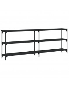 Tavolino Consolle Nero 200x29x75 cm in Legno Multistrato 2
