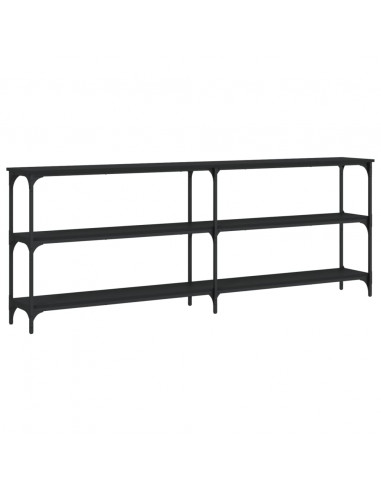 Tavolino Consolle Nero 200x29x75 cm in Legno Multistrato