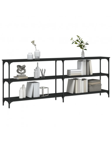 Tavolino Consolle Nero 200x29x75 cm in Legno Multistrato