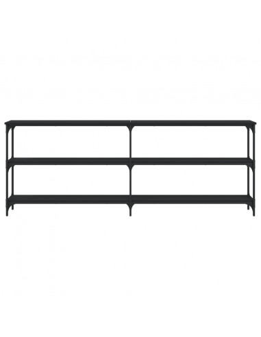 Tavolino Consolle Nero 200x29x75 cm in Legno Multistrato