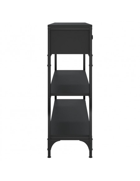 Tavolino Consolle Nero 100x25x75 cm in Legno Multistrato