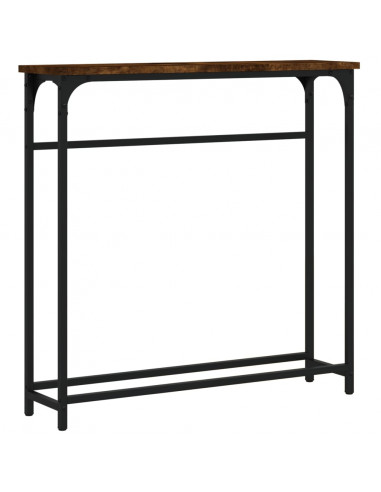 Tavolino Consolle Rovere Fumo 75x19,5x75cm in Legno Multistrato