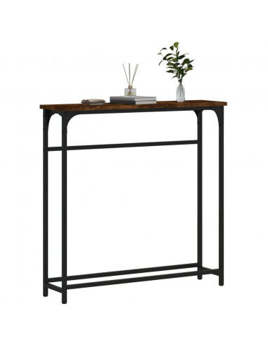 Tavolino Consolle Rovere Fumo 75x19,5x75cm in Legno Multistrato