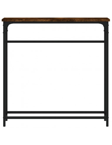 Tavolino Consolle Rovere Fumo 75x19,5x75cm in Legno Multistrato