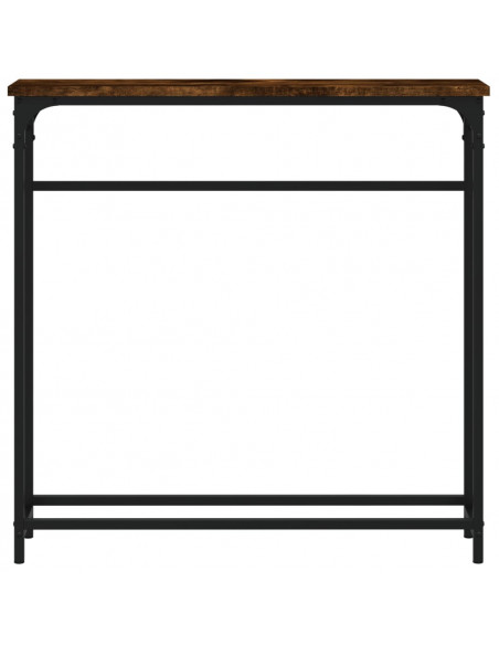 Tavolino Consolle Rovere Fumo 75x19,5x75cm in Legno Multistrato
