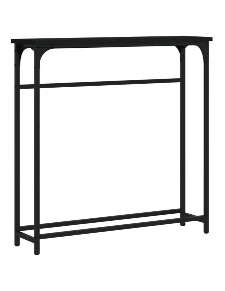 Tavolino Consolle Nero 75x19,5x75 cm in Legno Multistrato