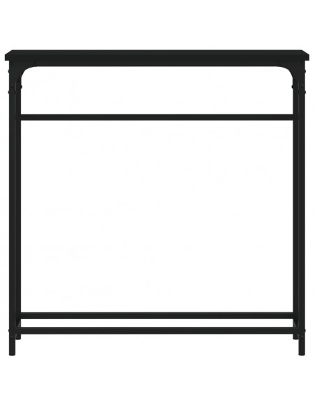 Tavolino Consolle Nero 75x19,5x75 cm in Legno Multistrato