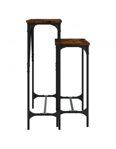 Tavolini Consolle 2 pz Rovere Fumo in Legno Multistrato