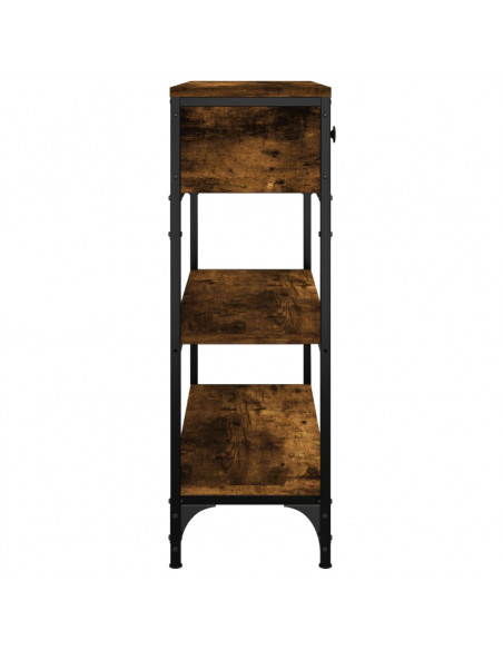 Tavolino Consolle Rovere Fumo 72,5x25x75cm in Legno Multistrato