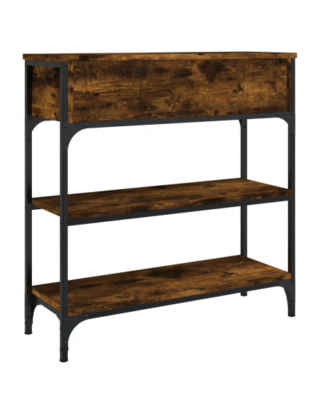Tavolino Consolle Rovere Fumo 72,5x25x75cm in Legno Multistrato