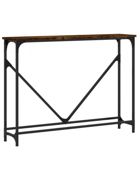 Tavolino Consolle Rovere Fumo 102x22,5x75 cm Legno Multistrato