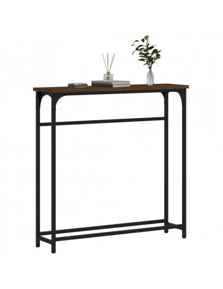 Tavolino Consolle Rovere Marrone 75x19,5x75cm Legno Multistrato