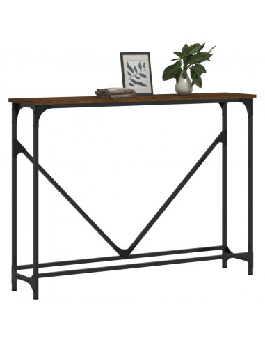 Tavolo Consolle Rovere Marrone 102x22,5x75 cm Legno Multistrato