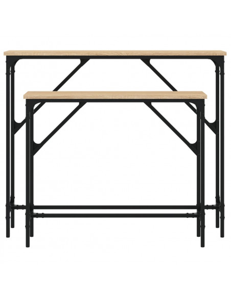 Tavolini Consolle 2 pz Rovere Sonoma in Legno Multistrato
