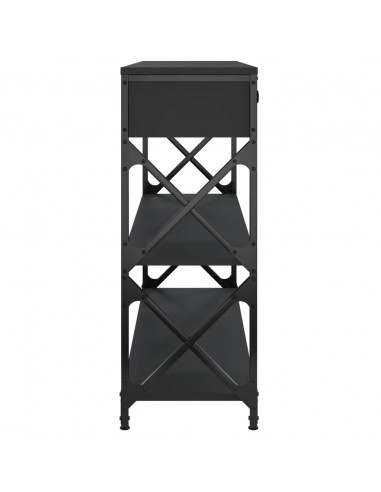 Tavolino Consolle Nero 100x28x75 cm in Legno Multistrato