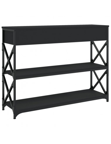 Tavolino Consolle Nero 100x28x75 cm in Legno Multistrato