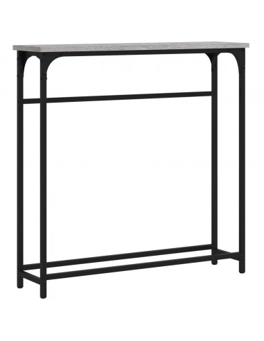 Tavolino Consolle Grigio Sonoma 75x19,5x75 cm Legno Multistrato