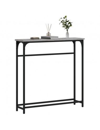 Tavolino Consolle Grigio Sonoma 75x19,5x75 cm Legno Multistrato