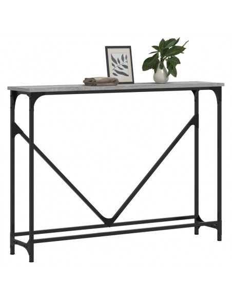Tavolino Consolle Grigio Sonoma 102x22,5x75cm Legno Multistrato