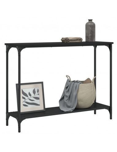 Tavolino Consolle Nero 101x30,5x75 cm in Legno Multistrato
