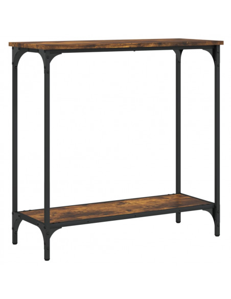 Tavolino Consolle Rovere Fumo 75x30,5x75 cm Legno Multistrato