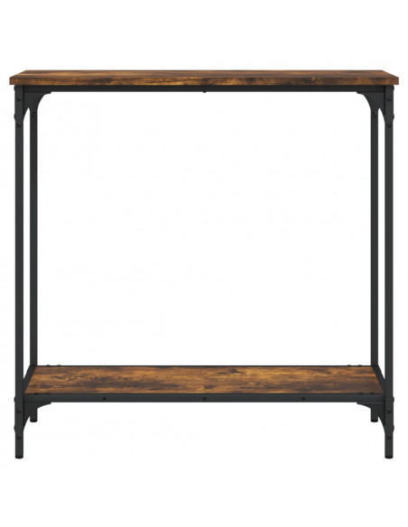 Tavolino Consolle Rovere Fumo 75x30,5x75 cm Legno Multistrato