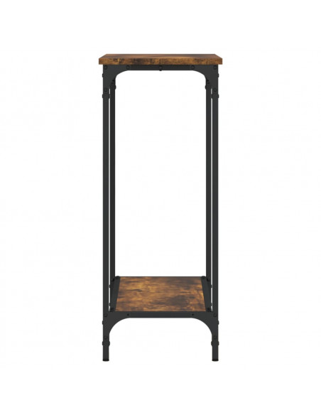 Tavolino Consolle Rovere Fumo 75x30,5x75 cm Legno Multistrato