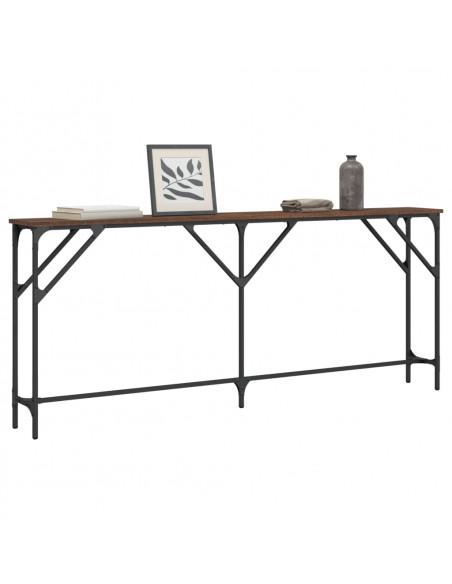 Tavolino Consolle Rovere Marrone 180x23x75 cm Legno Multistrato