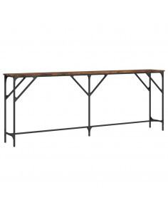 Tavolo Consolle Rovere Fumo 200x29x75 cm in Legno Multistrato 2