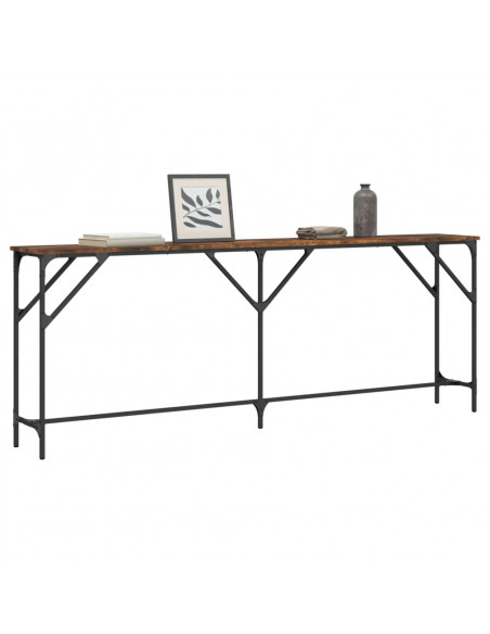 Tavolo Consolle Rovere Fumo 200x29x75 cm in Legno Multistrato