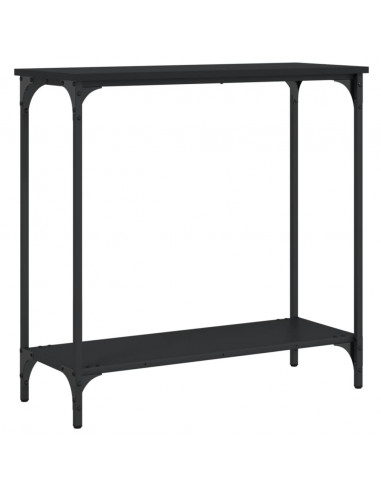 Tavolino Consolle Nero 75x30,5x75 cm in Legno Multistrato