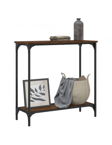 Tavolino Consolle Rovere Marrone 75x30,5x75cm Legno Multistrato