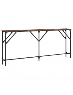 Tavolo Consolle Rovere Fumo 180x23x75 cm in Legno Multistrato 2