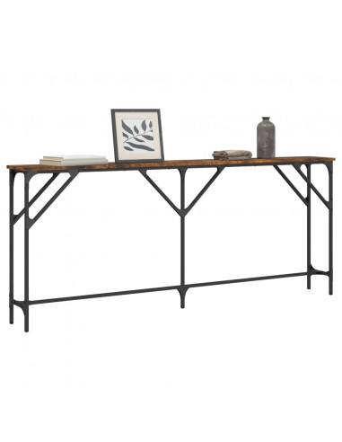 Tavolo Consolle Rovere Fumo 180x23x75 cm in Legno Multistrato