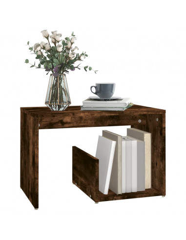 Tavolino Rovere Fumo 59x36x38 cm in Legno Multistrato