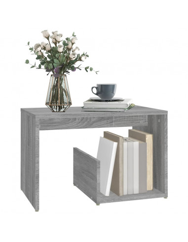 Tavolino Grigio Sonoma 59x36x38 cm in Legno Multistrato