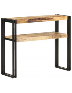 Tavolo Consolle 90x30x75 cm in Legno di Mango Grezzo 2