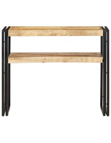 Tavolo Consolle 90x30x75 cm in Legno di Mango Grezzo