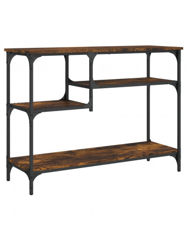 Tavolino Consolle con Ripiani Rovere Fumo 100x35x75 cm