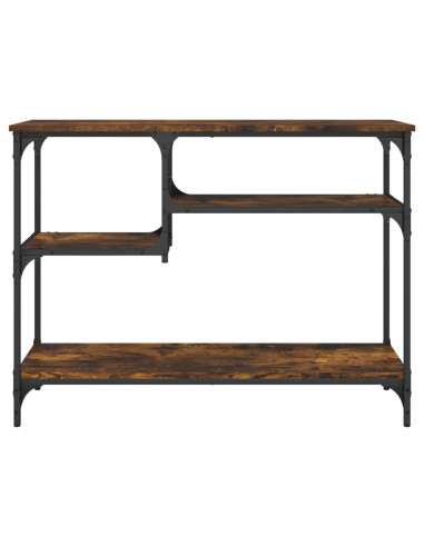 Tavolino Consolle con Ripiani Rovere Fumo 100x35x75 cm