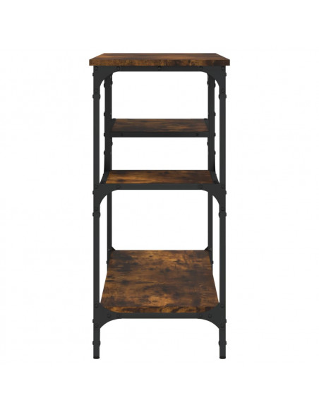Tavolino Consolle con Ripiani Rovere Fumo 100x35x75 cm