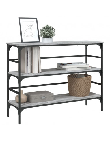 Tavolo Consolle Grigio Sonoma 100x32x75 cm in Legno Multistrato