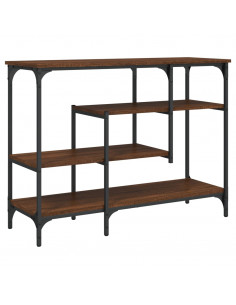 Tavolino Consolle con Ripiani Rovere Marrone 100x35x75 cm 2