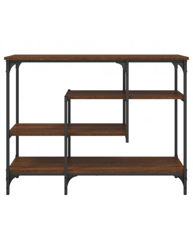Tavolino Consolle con Ripiani Rovere Marrone 100x35x75 cm