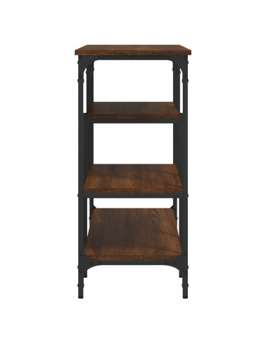 Tavolino Consolle con Ripiani Rovere Marrone 100x35x75 cm