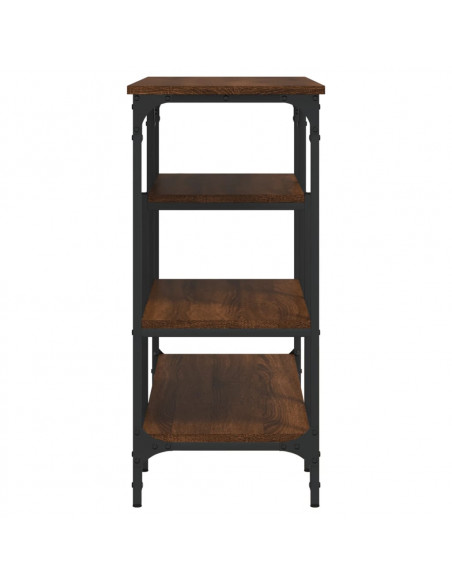 Tavolino Consolle con Ripiani Rovere Marrone 100x35x75 cm