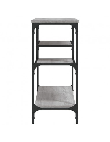 Tavolino Consolle con Ripiani Grigio Sonoma 100x35x75 cm
