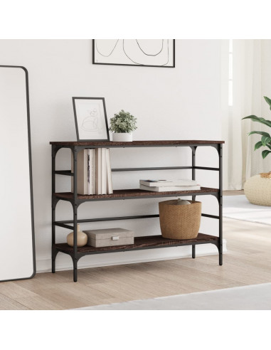 Tavolino Consolle Rovere Marrone 100x32x75 cm Legno Multistrato